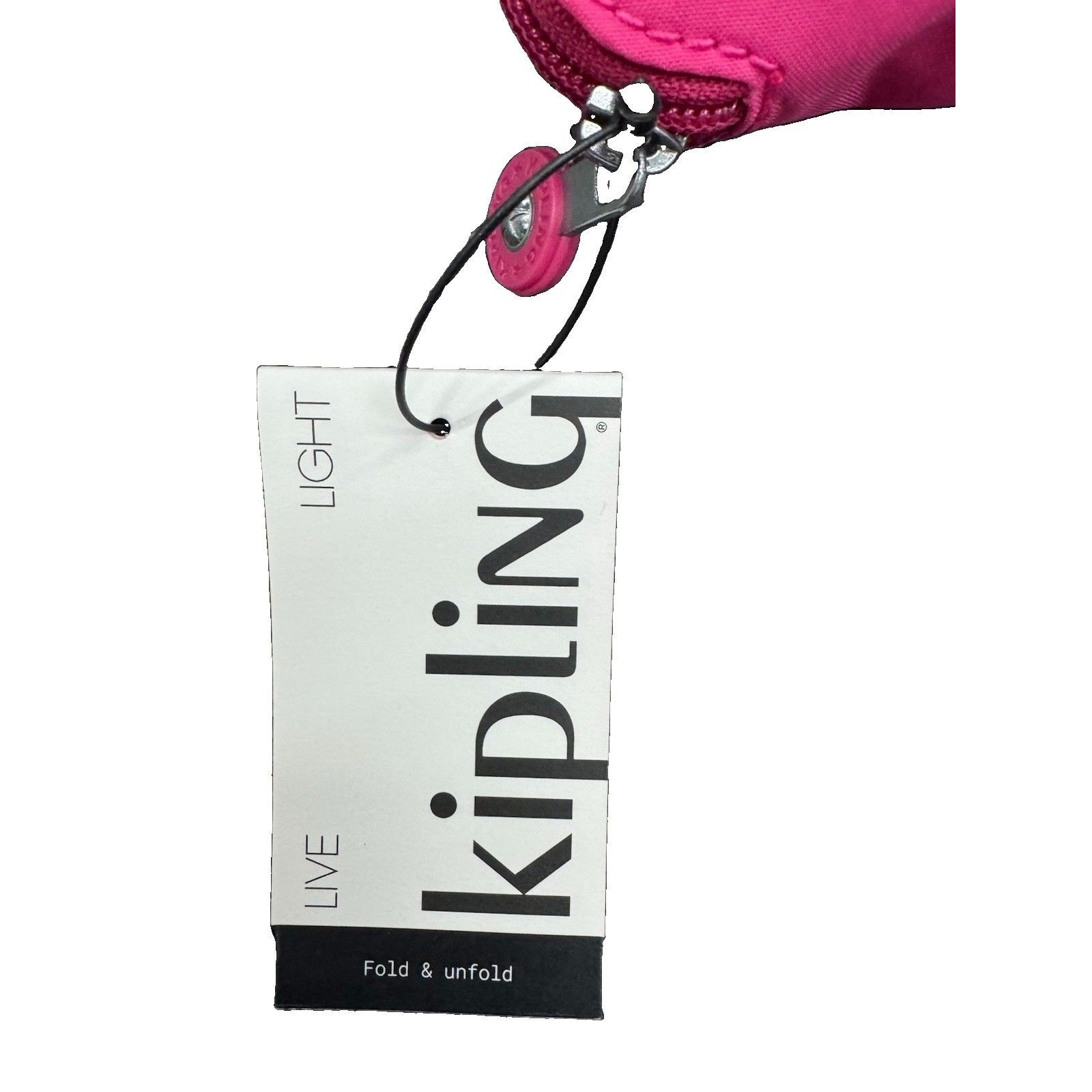 (A2) Kipling Hip Hurray Packable Tote Bag Ac7907 Azalea Pink Nwt $49 — image 4 of 6